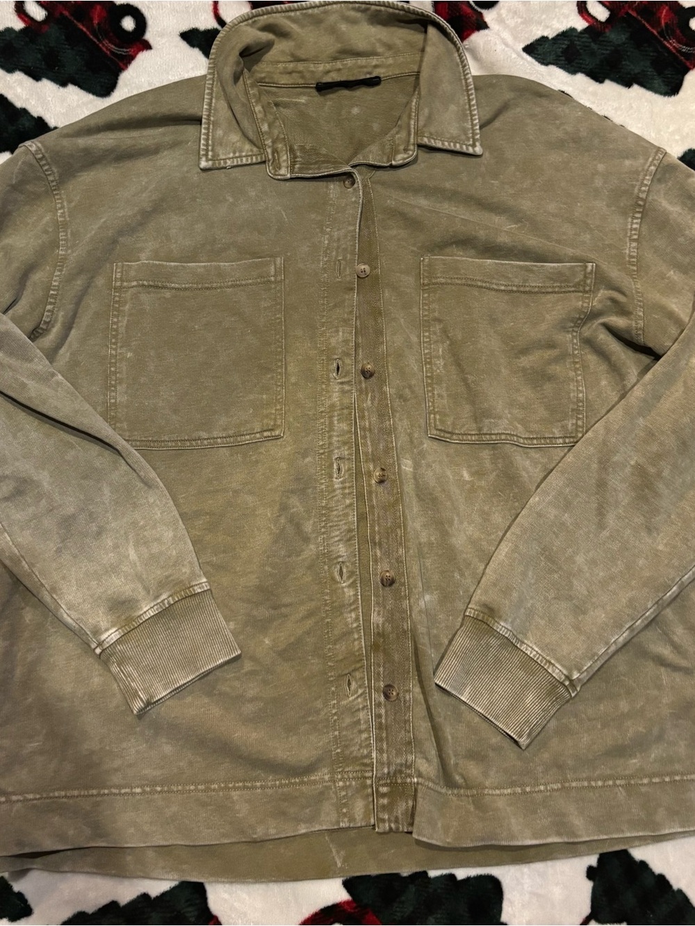 Jane and Delancey Olive Green Button-Front Shirt